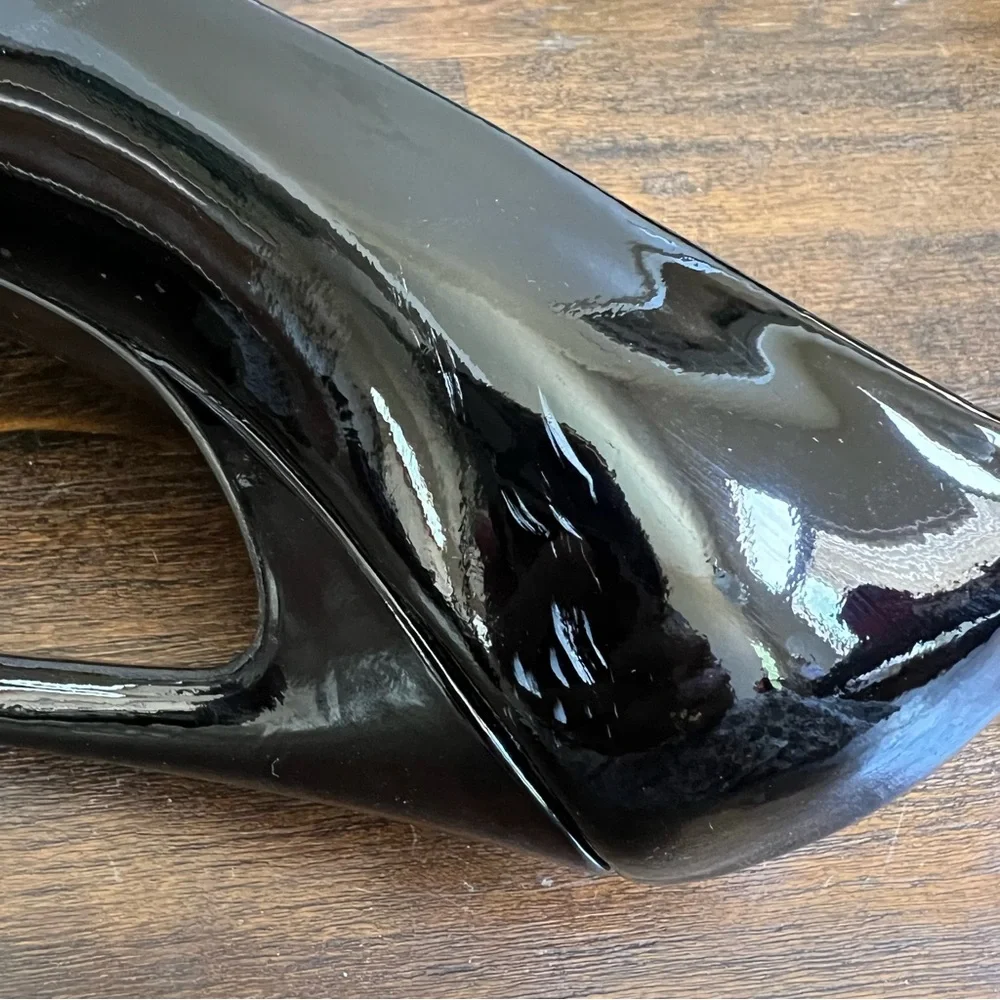 Balenciaga Slash Slanted Heel $675 Pointed Toe Patent Leather Pumps EU37.5